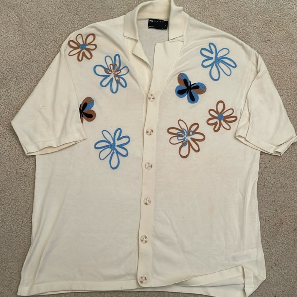 ASOS Floral Button Down Shirt / Summer Festivals - Picture 2 of 7